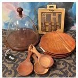 43 - NEW WMC CHEESE DOME, WOODEN DISHES, MORE