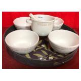 43 - NEW WMC SET OF DIP/SPREAD BOWLS & TRAY (B3)