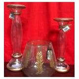 43 - NEW WMC LOT OF 3 CANDLE HOLDERS (M50)