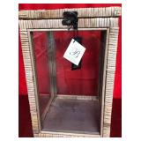 43 - NEW WMC GLASS & RATTAN LANTERN (M122)