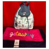 43 - NEW WMC BEACH TOWELS & QUILTED BACKPACK (T21)