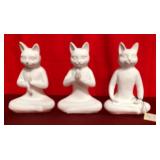 43 - NEW WMC LOT OF 3 MEDITATING CAT FIGURINES (A1