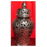 43 - NEW WMC PIERCED CERAMIC TEMPLE JAR 17"T (M75)
