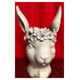 43 - NEW WMC RABBIT HEAD W/ FLORAL CROWN PLANTER