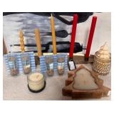 43 - NEW WMC CANDLE HOLDERS, MIXED LOT CANDLES