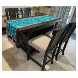W - WOOD DINING TABLE W/ 4 CHAIRS 58X36X26" (K15)