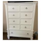 W - TALL WHITE DRESSER WITH DRAWERS 55X42" (B7)