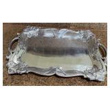 W - ORNATE EMBOSSED METAL SERVING TRAY (K23)