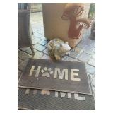 W - LOT OF DOOR MATS & GARDEN DECOR