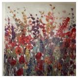 W - LARGE FLORAL CANVAS WALL ART 39X37" (B9)