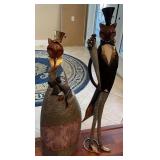 W - VICTORIAN STYLE FOX STATUES PAIR (C13)