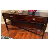 W - WOOD CONSOLE TABLE WITH DRAWERS 54X29" (C4)
