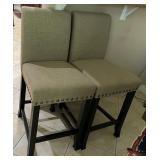 W - PAIR UPHOLSTERED BAR STOOLS (K2)