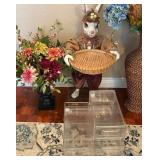 W - RABBIT W/ BASKET, FAUX FLOWERS, ORGANIZER (L1)