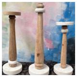 43 - NEW WMC LOT OF 3 SPINDLE CANDLE HOLDERS