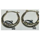 14KT YELLOW GOLD DOLPHIN EARRINGS