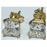 14KT YELLOW GOLD CZ STUD EARRINGS