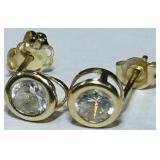 14KT YELLOW GOLD CZ STUD EARRINGS