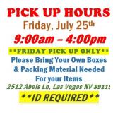 400a - AUCTION PICK UP DAY & HOURS
