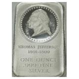 ONE OZ  999 SILVER BAR