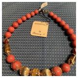 341 - BEADED NECKLACE W/ TIGER EYE (B32)