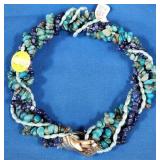 341 - MULTI-STRAND NECKLACE W/ SHELL FEATURE