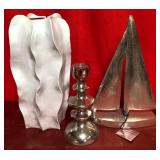 43 - NEW WMCVASE, CANDLE HOLDER & SAILBOAT (A54)