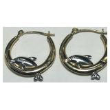 14KT YELLOW GOLD DOLPHIN EARRINGS