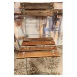 11 - RUSTIC METAL AND WOOD CHAIR