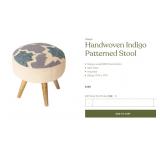 43 - ROUND NATIVE PATTERNED WOOLEN STOOL