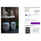 43 - DISTRESSED METAL BARREL PAIR SET