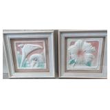 N - 2 PIECES FRAMED FLORAL ART (B164)
