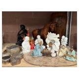 378 - TRINKET BOXES, ASIAN FIGURINES, PLATTER (Z3)