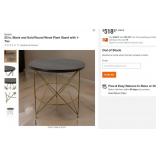 43 - NEW WMC OUND BLACK TABLE GOLD LEGS