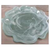 N - ART GLASS CENTERPIECE BOWL 16"DIA (B154)