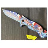43 - PATRIOTIC FOLDING KNIFE ï¿½ USA DESIGN (A196)
