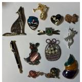 11 - ASSORTED WHIMSICAL BROOCH PIN LOT (A205)