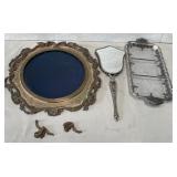 11 -DRESSER TRAY, HAND MIRROR, ANTIQUE MIRROR(ASIS