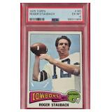 N - ROGER STAUBACH GRADED FOOTBALL CARD (A90)