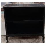 11 - BLACK WOOD OPEN SHELF CABINET