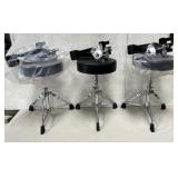 11 - TRIO NEW DRUM THRONE STOOLS