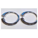11 - PAIR OF STERLING SILVER HOOP EARRINGS (A60)