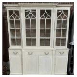 11 - TALL WHITE GLASS DISPLAY CABINET