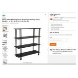 43 - BLACK METAL FOUR-SHELF BOOKCASE