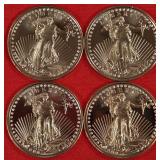 11 - 4 COINS 1 AVDP OUNCE .999 FINE COPPER EA (A53