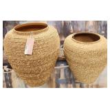 43 - NEW WMC 2 SEAGRASS DECORATIVE JARS