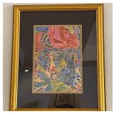 W - COLORFUL MODERN ABSTRACT FRAMED ART (L87)