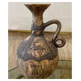 W - VINTAGE TRIBAL DESIGN CERAMIC VASE (L9)