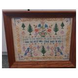 W - FRAMED HANDMADE EMBROIDERY MOTTO ART (E3)