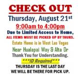 AUCTION PICK UP DAY & HOURS